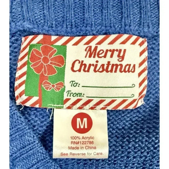 Blue Polar Bear Great Christmas Sweater Vest‎ Size Women’s  Men’s  Medium - Picture 5 of 6